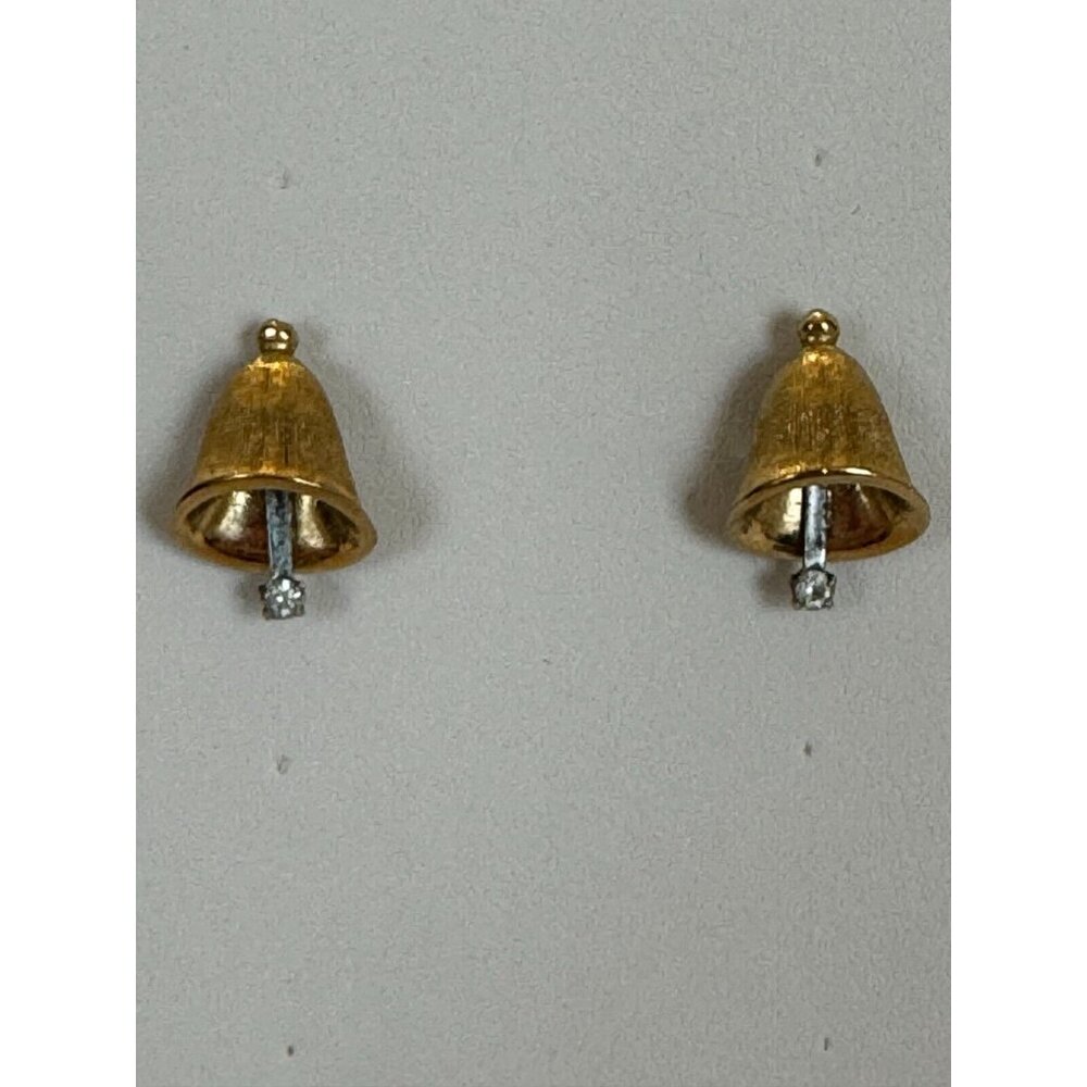 Avon Delicate Bells Earrings Christmas Holidays Gold-Tone Vintage 1978 Small 70s - Picture 7 of 9